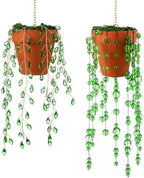 suncalla 2 pcs beaded plant suncatche glass leaf on a desk or shelf