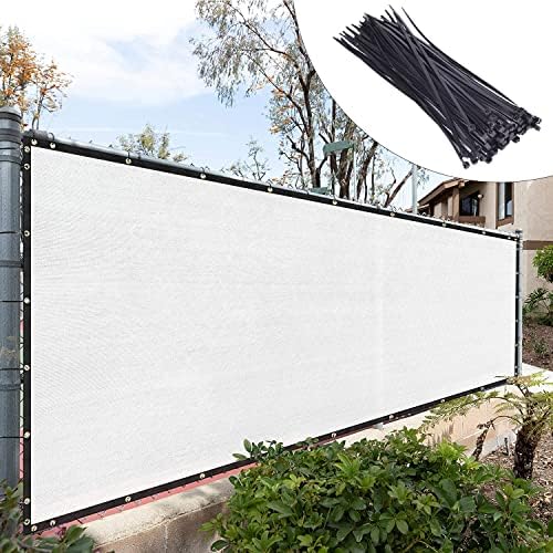 royal shade 4' x 10' white fence privacy, main product view