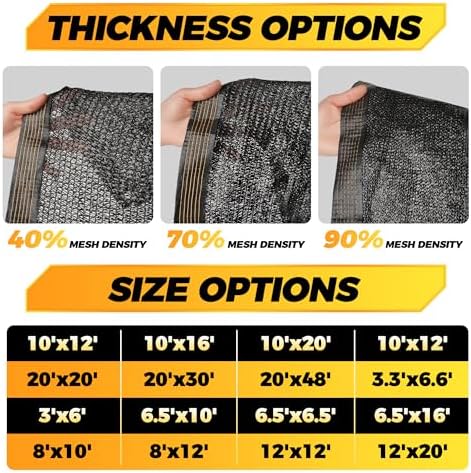 jojolee 70% sun shade cloth, 12x12ft shade net on a desk or shelf
