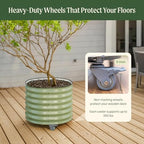 rolling metal citrus tree planter pot, 24″ round, package contents