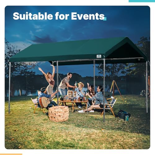 advance outdoor adjustable 10x15 ft heavy duty carport on a desk or shelf