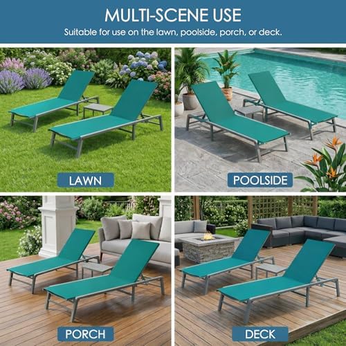 kozyard 3-pieces patio lounge set, aluminum frame, assemble-free on a desk or shelf