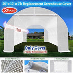 yardgrow 2-doors replacement greenhouse cover for larger walk shown in use