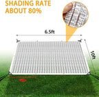 reflective aluminet shade cloth with grommets,90% aluminum shade showing dimensions