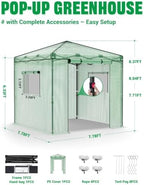 acepic 8x8 instant pop up greenhouses, walk-in greenhouse on a desk or shelf
