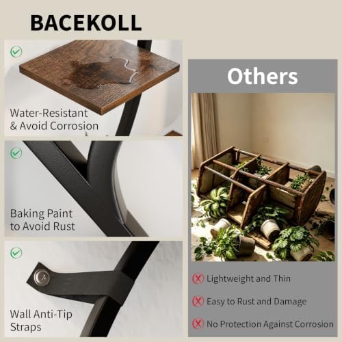 bacekoll plant stand with grow lights 6 tier on a desk or shelf