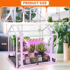 meonum mini greenhouse with grow light, 23.6" l shown in use