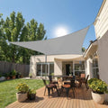 rectangle 8' x 10' gray sun shade sail, main product view