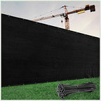 colour tree 5' x 50' black fence privacy, main product view