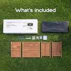 natrahedge hampton classic wooden planter box (44"" lx15, side view