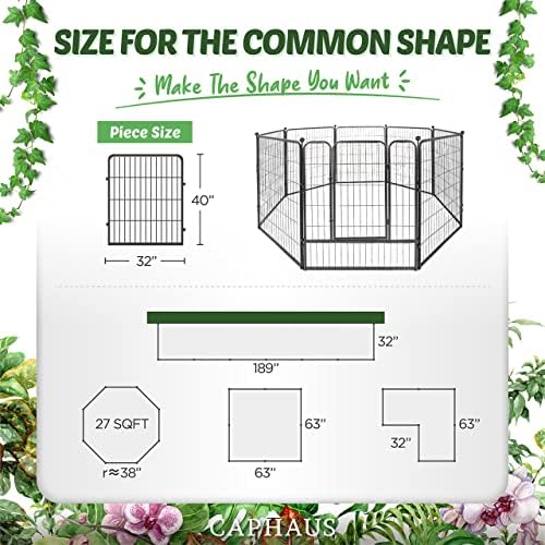 caphaus decorative garden fence, 40 inch x 21 showing dimensions