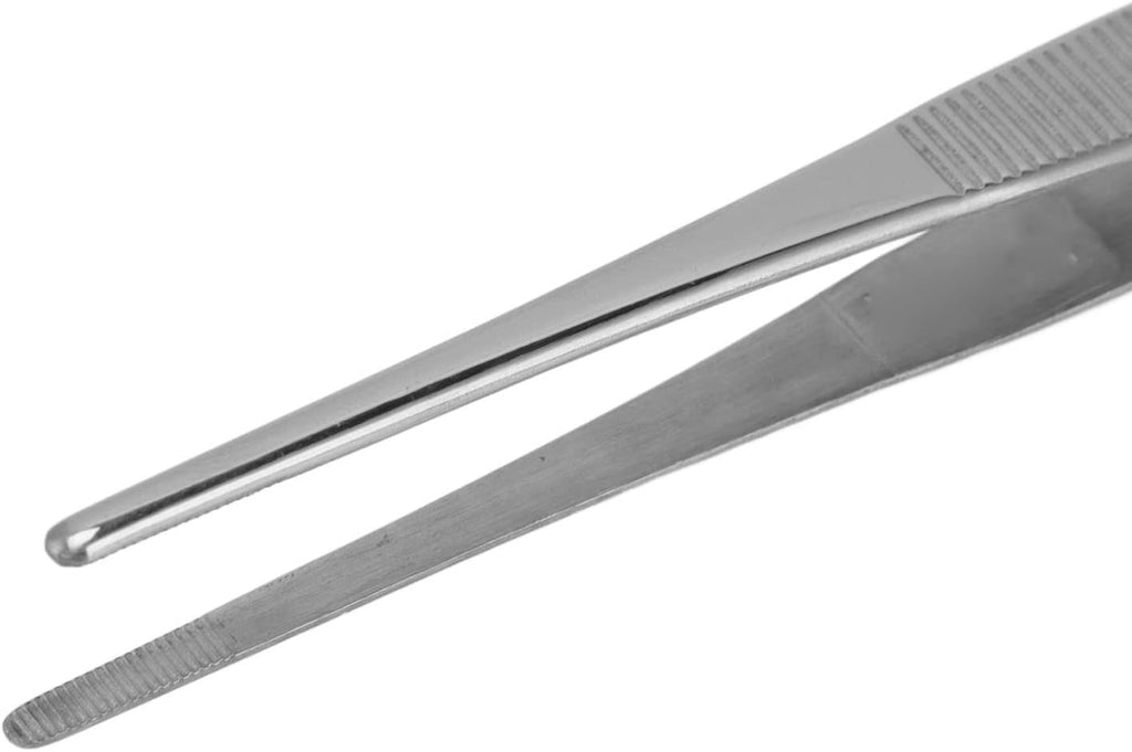 Bonsai Tweezers, Professional Stainless Steel Straight Serrated Tips with Loosening Spatula for Bonsai Soil Maintenance and Moss Removal Gardening Tool