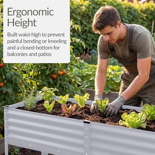 best choice products 72x24x30in non toxic galvanized raised showing dimensions