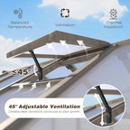 veikou 8’x8’ greenhouses for outdoors, walk-in wood greenhouse, close-up detail
