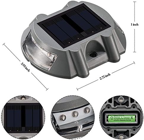 sunwind solar deck lighting outdoor - 4 pack showing dimensions