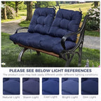wicker chair cushions of 3 pieces, waterproof cushions showing dimensions