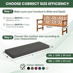 outdoor bench cushion waterproof, 48x18 inch bench cushion on a desk or shelf