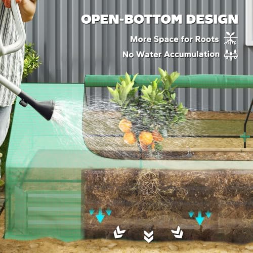 outsunny 8.6 x 3 x 1ft metal planter showing dimensions