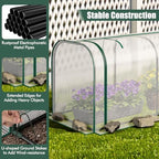 happygrill portable mini greenhouse with waterproof sun-protective pe showing dimensions