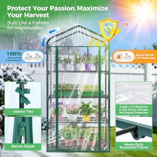 mini greenhouse for outdoors indoor: 27 x 19, side view