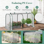 raised garden bed with greenhouse, waterproof sun-protective green shown in use