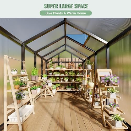 6x8 ft greenhouse, outdoor sliding door, polycarbonate greenhouse, package contents
