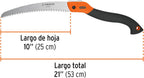 Folding saw 10 ', curved blade