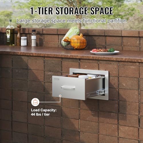 vevor outdoor kitchen drawers 14"w x 8.5"h x showing dimensions