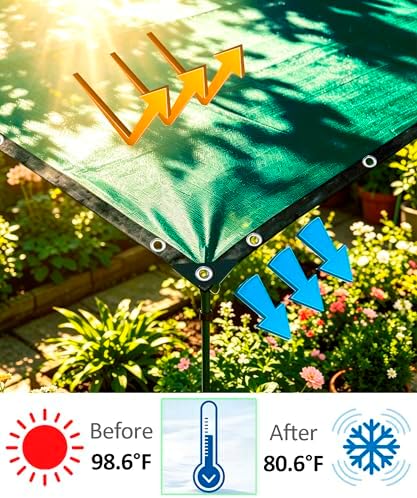 90% green shade cloth 10ft x 24ft heavy showing dimensions