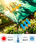 90% green shade cloth 10ft x 24ft heavy showing dimensions