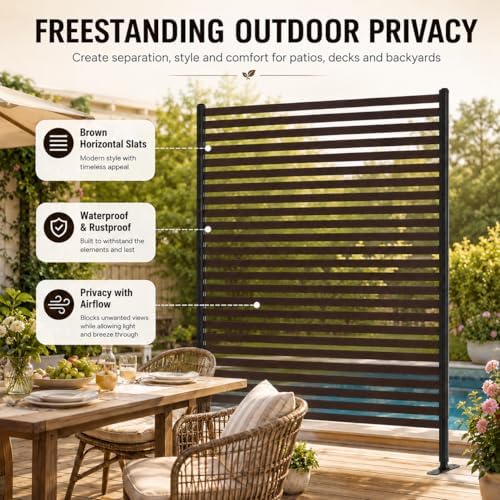 otosunny metal outdoor privacy screen freestanding, 36" w, package contents