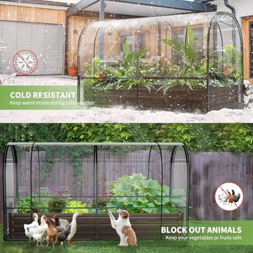 docred galvanized raised garden bed with pvc cover, package contents