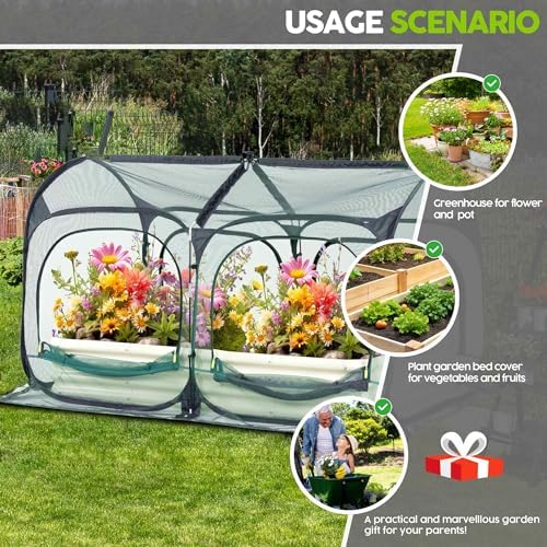 poray large 6.6x3.3ft tunnel plant netting cover, pop, view 9