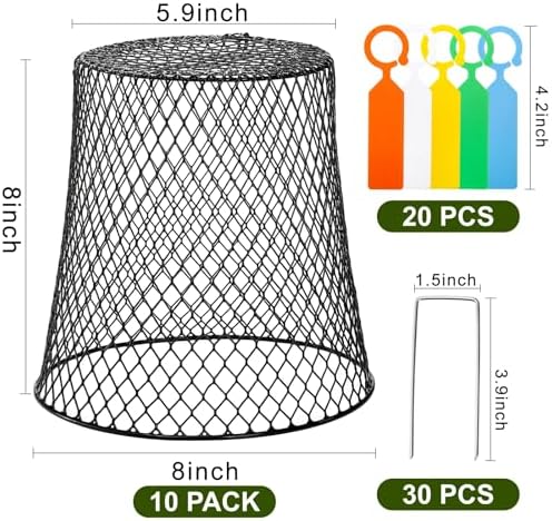 soujoy 10 pcs 8"x8" chicken wire plant protect shown in use