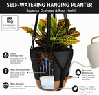 large hanging planters for indoor plants with macrame, close-up detail