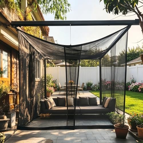 10'x10'x8.2' outdoor camping&patio mosquito netting,large mosquito netting with, side view