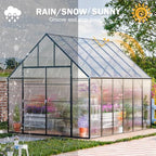 12x10x10 ft extra large greenhouse for outdoors, heavy, side view