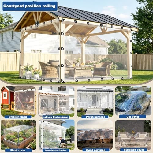 clear tarps heavy duty waterproof - 8x10ft clear, close-up detail
