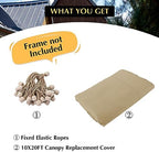 10x20 ft car canopy replacement cover, 800d waterproof showing dimensions