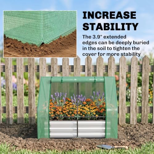 outsunny 4 x 3ft metal planter box with, front angle view