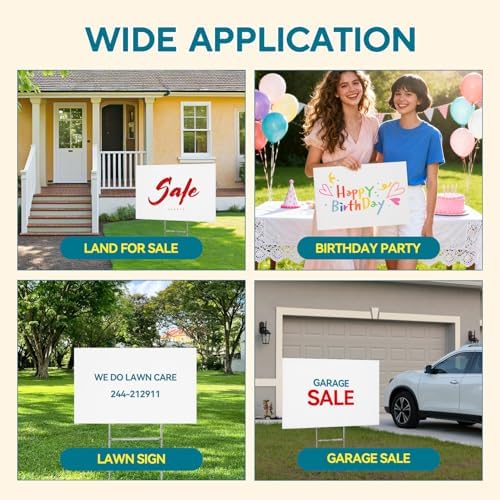 lawn signs corrugated plastic 17x12 inches blank yard on a desk or shelf