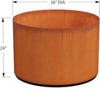 Plantercraft Large Round Planters for Outdoor Plants - 36 Inch Corten Steel Planter | Extra Large Outdoor Planters for Patios, Decks & Commercial Spaces