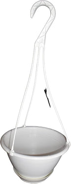 8 inchWhite Plastic Hanging Basket with Saucer by Koba (10)