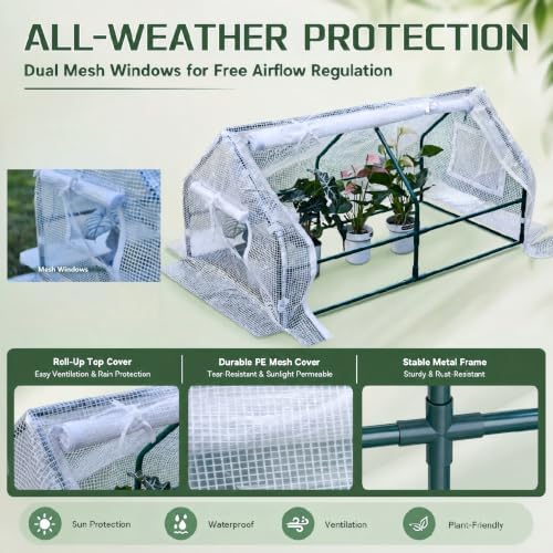 solayis mini greenhouse kit, 47.2" l x 23.6", side view