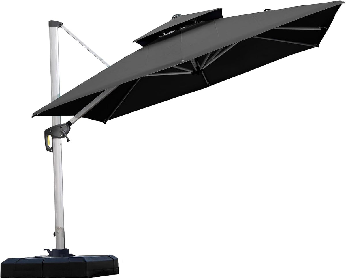 purple leaf cantilever outdoor umbrella 9' x 9', main product view