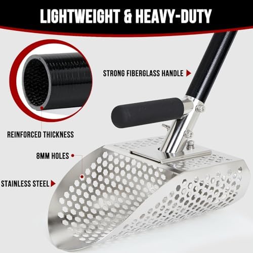 sand scoop for metal detecting, metal detector scoop, side view