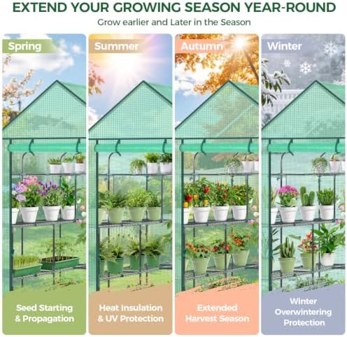 greenhouse for outdoors with screen windows, ohuhu upgraded shown in use