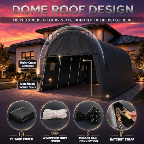 cobizi carport 12x20 heavy duty storage shelter shed on a desk or shelf