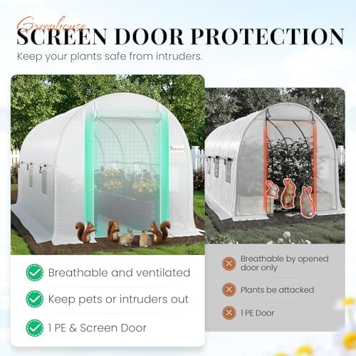 king bird premium 10x7x7 ft greenhouse for outdoors, side view