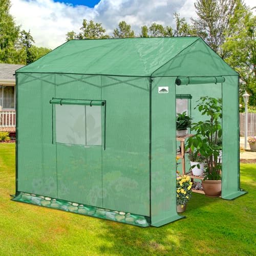 eagle peak 8x8 pop up walk in greenhouse showing dimensions